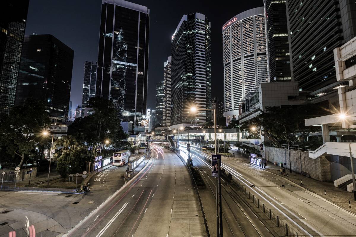 Hongkong Strassen bei Nacht