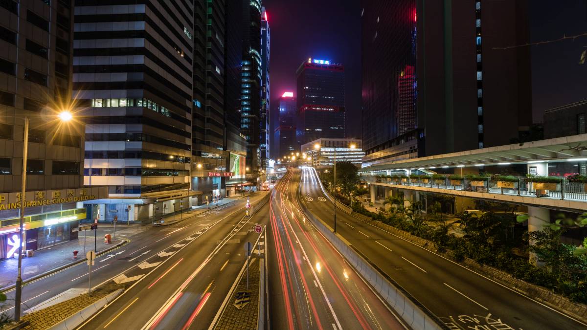Hongkong Strassen bei Nacht