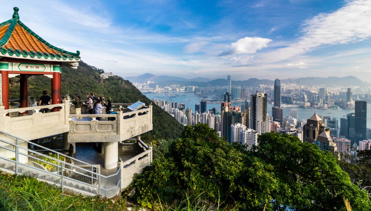Blick auf Hongkong vom Lion Pavilion