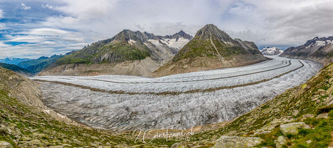 Roti Chumme Panoramafoto des Aletschgletschers