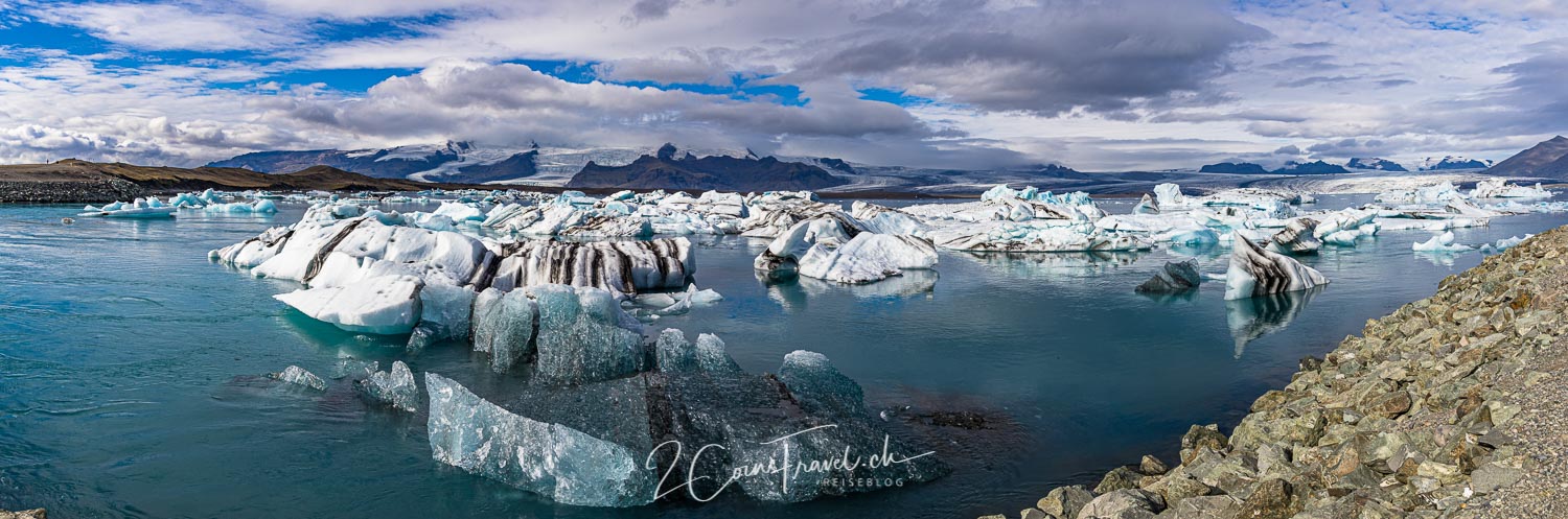 Panorama Gletscherlagune Jökulsárlón