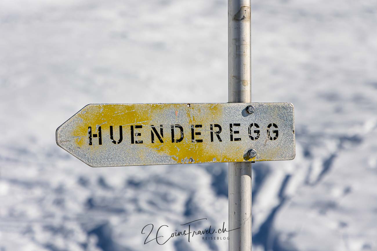 Wegweiser Hüenderegg Winter