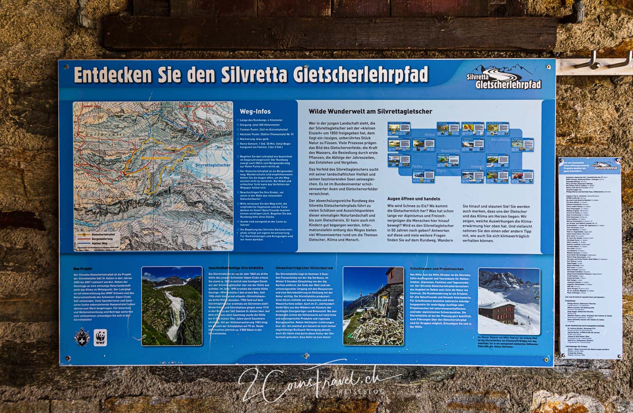 Informationstafel Gletscherlehrpfad Silvretta