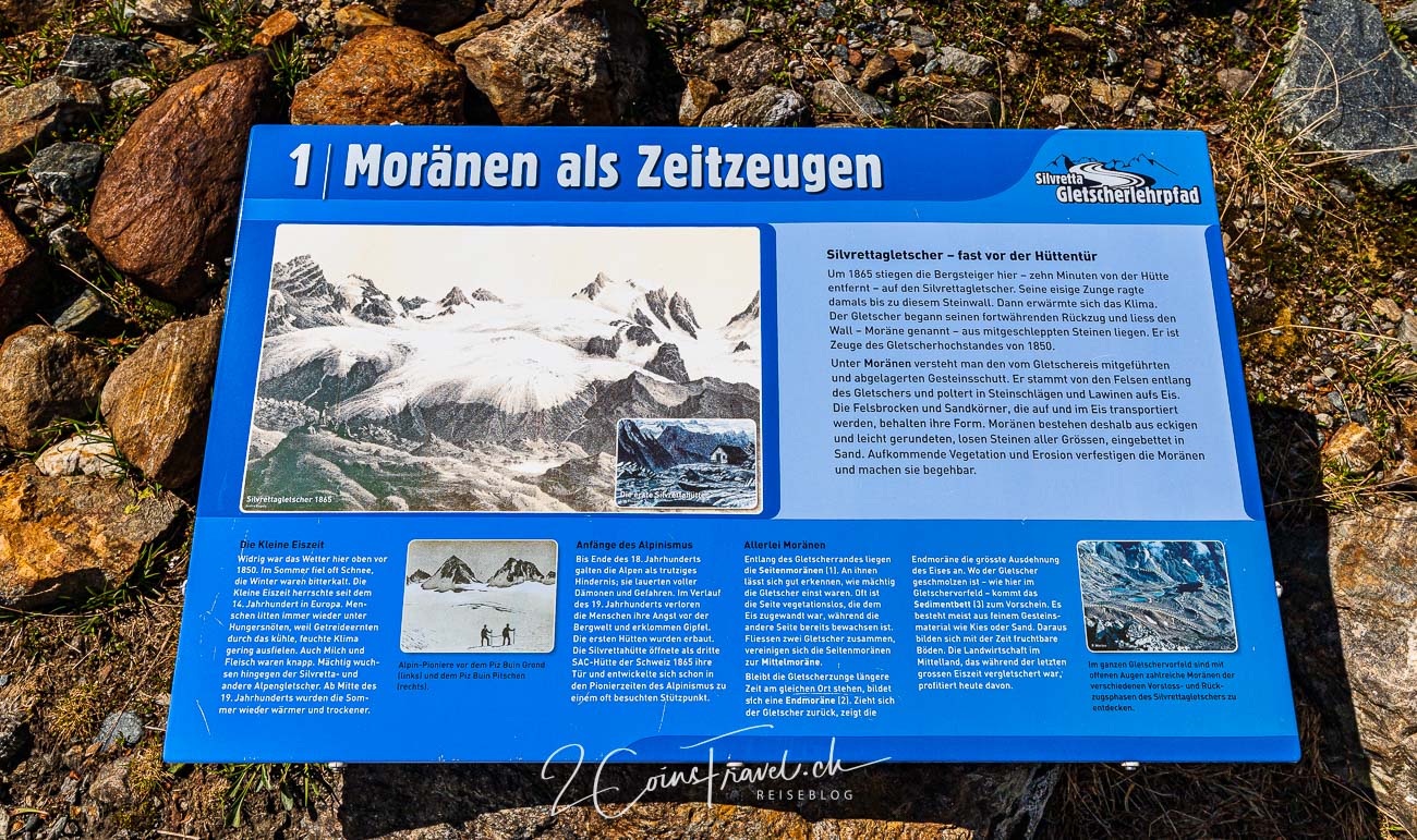 Tafel 1 Gletscherlehrpfad Silvretta